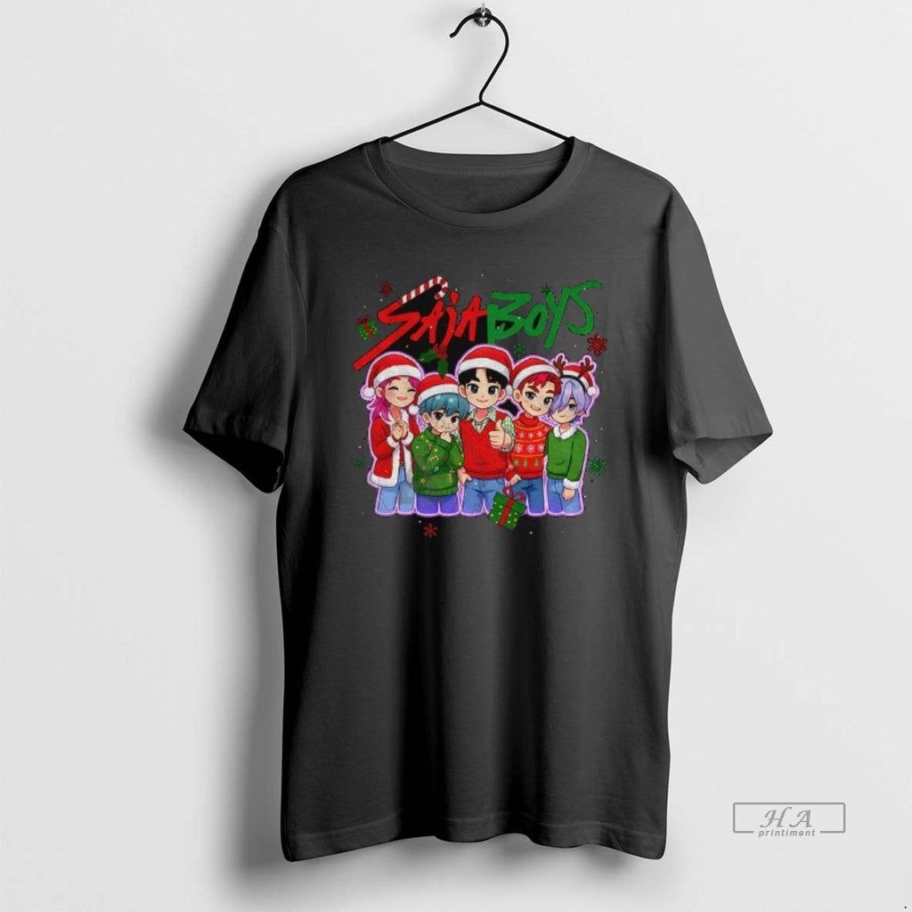 Official Saja Boys Cartoon Kpop Santa Hats Clipart Merry Christmas