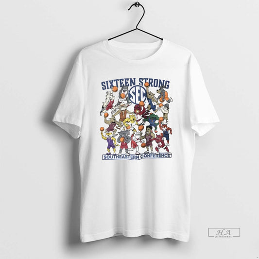 Official Southeastern Conference Sixteen Strong Basketball Sec Mascots T-Shirts, Hoodie, Sweatshirt | WearSparks.com