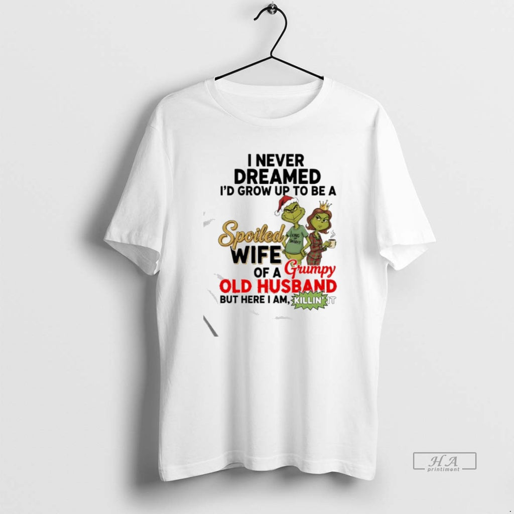 Official Spoiled Wife Of A Grumpy Old Husband Grinch Graphic
