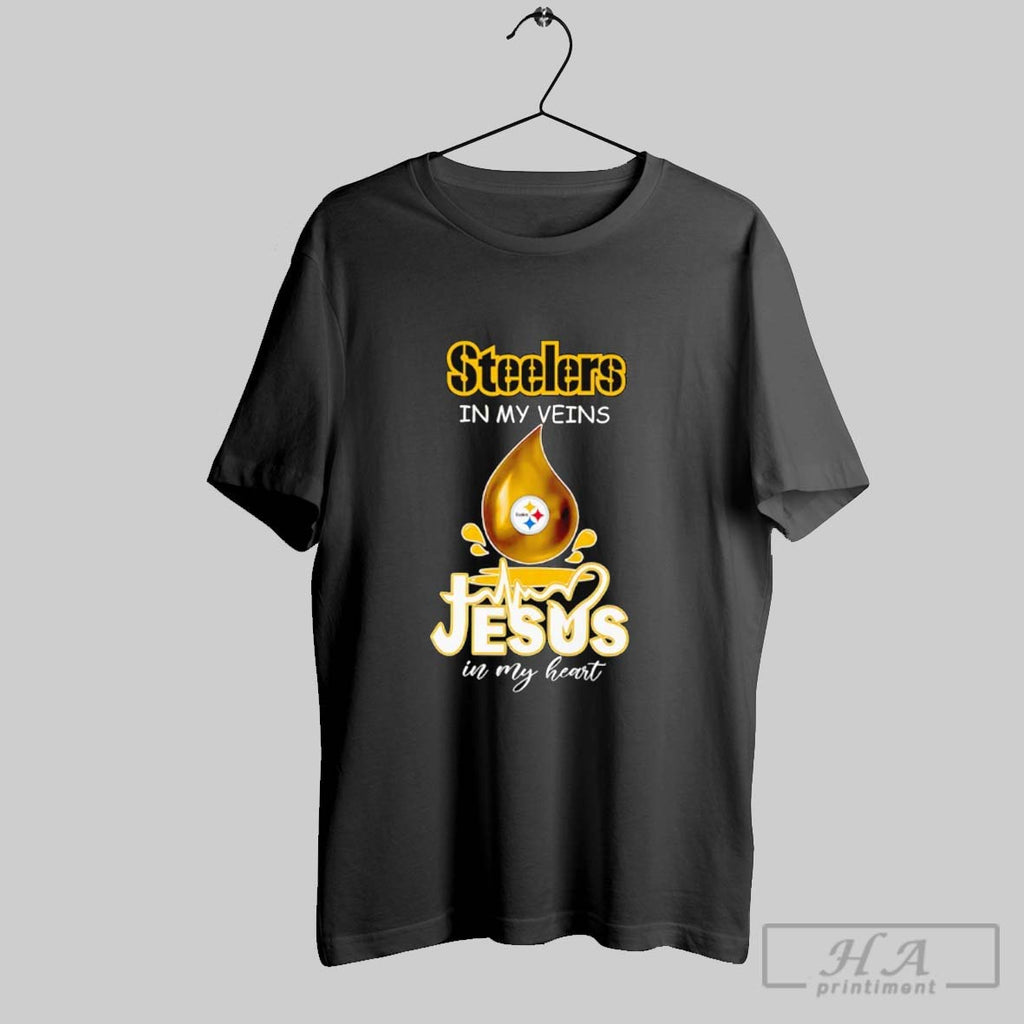 Official Steelers In My Veins Jesus In My Heart Drop Blood