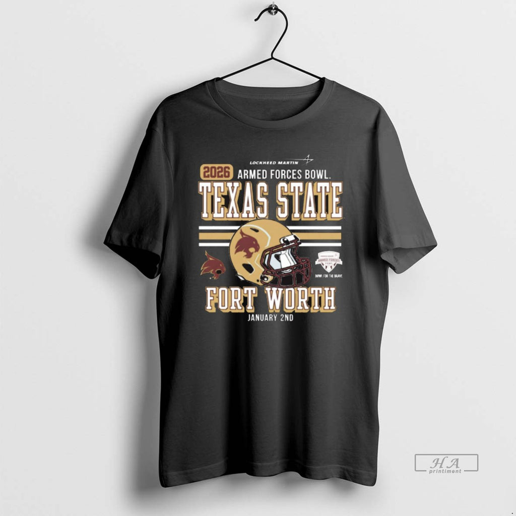 Official Texas State Fort Worth University Football Armed Forces Bowl Bound Jan 2 2026 Helmet