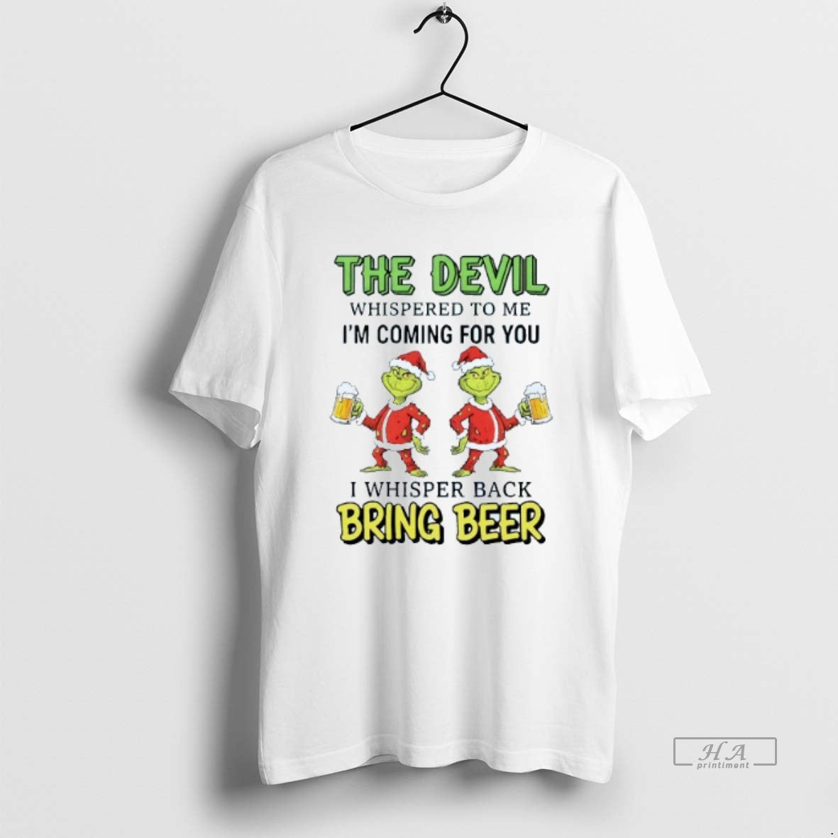 Official The Devil Whispered To Me Im Coming For You I Whisper Back Bring Beer T-Shirts, Hoodie, Sweatshirt | WearSparks.com
