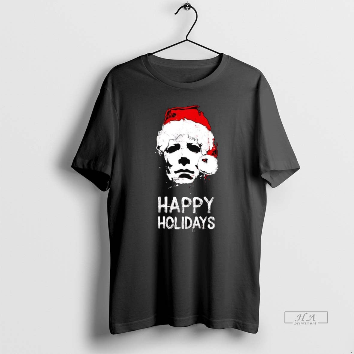 Official Trendy Michael Myers Santa Hat Happy Holidays