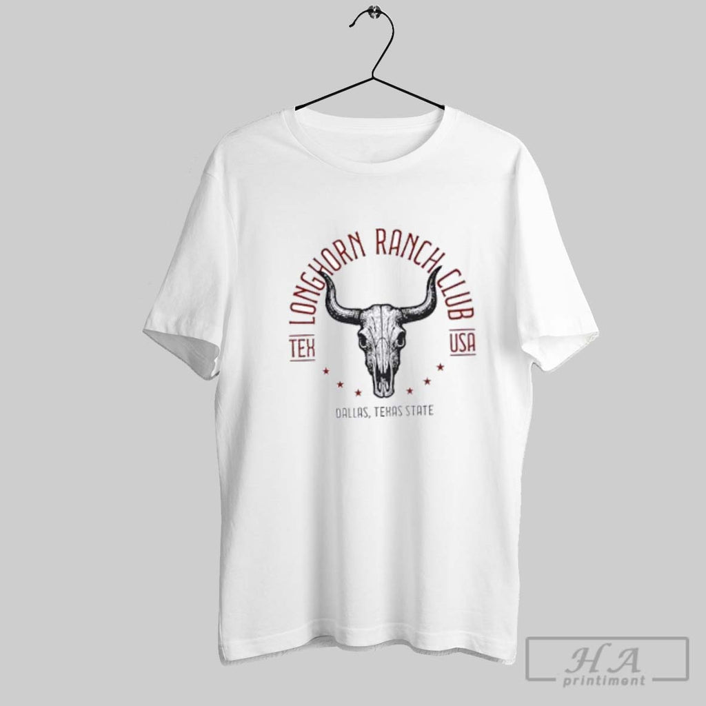 Official Usa Texas Bull Skull Longhorn Ranch Club