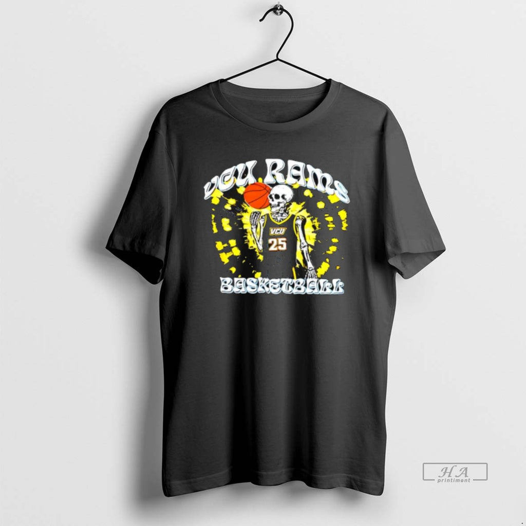 Official Vcu Rams Basketball With A Skeleton Graphic