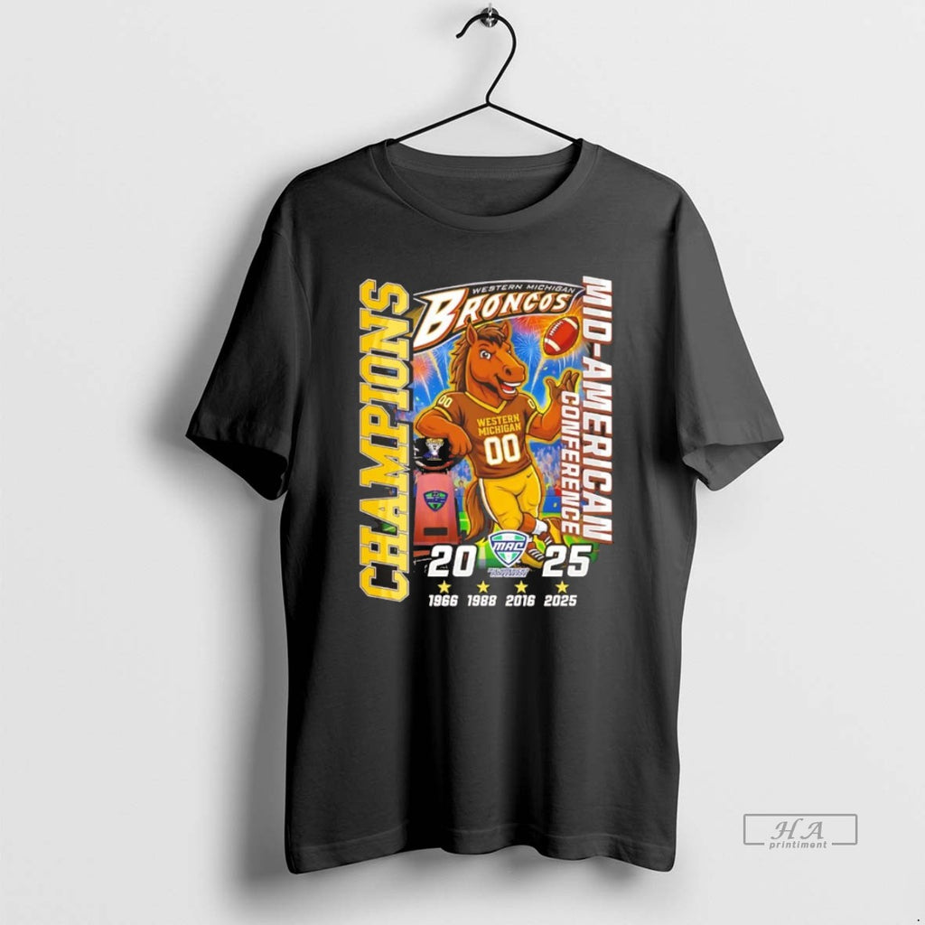 Official Western Michigan Broncos 2025 3 Time Mac Champions Chriast