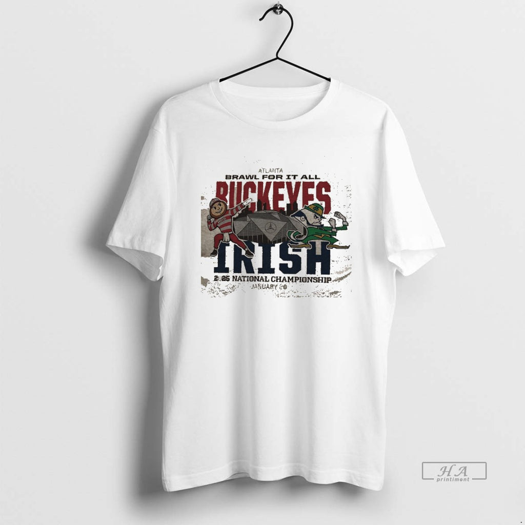 Official W1aezwdc Ohio State Vs Notre Dame Dueling Mascot 2025 National Championship 2 Sided