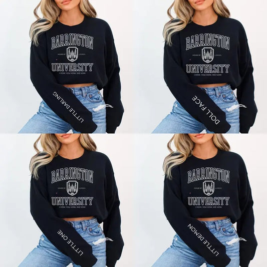 Officially Licensed Barrington University Sweatshirt, Cozy Literary Lover Apparel, Bookish Babe Dark Romance Sweatshirt, Skull Sweatshirt, Shantel Tessier, Little One, Little Demon, Little Darling, Sweetheart, Doll Face