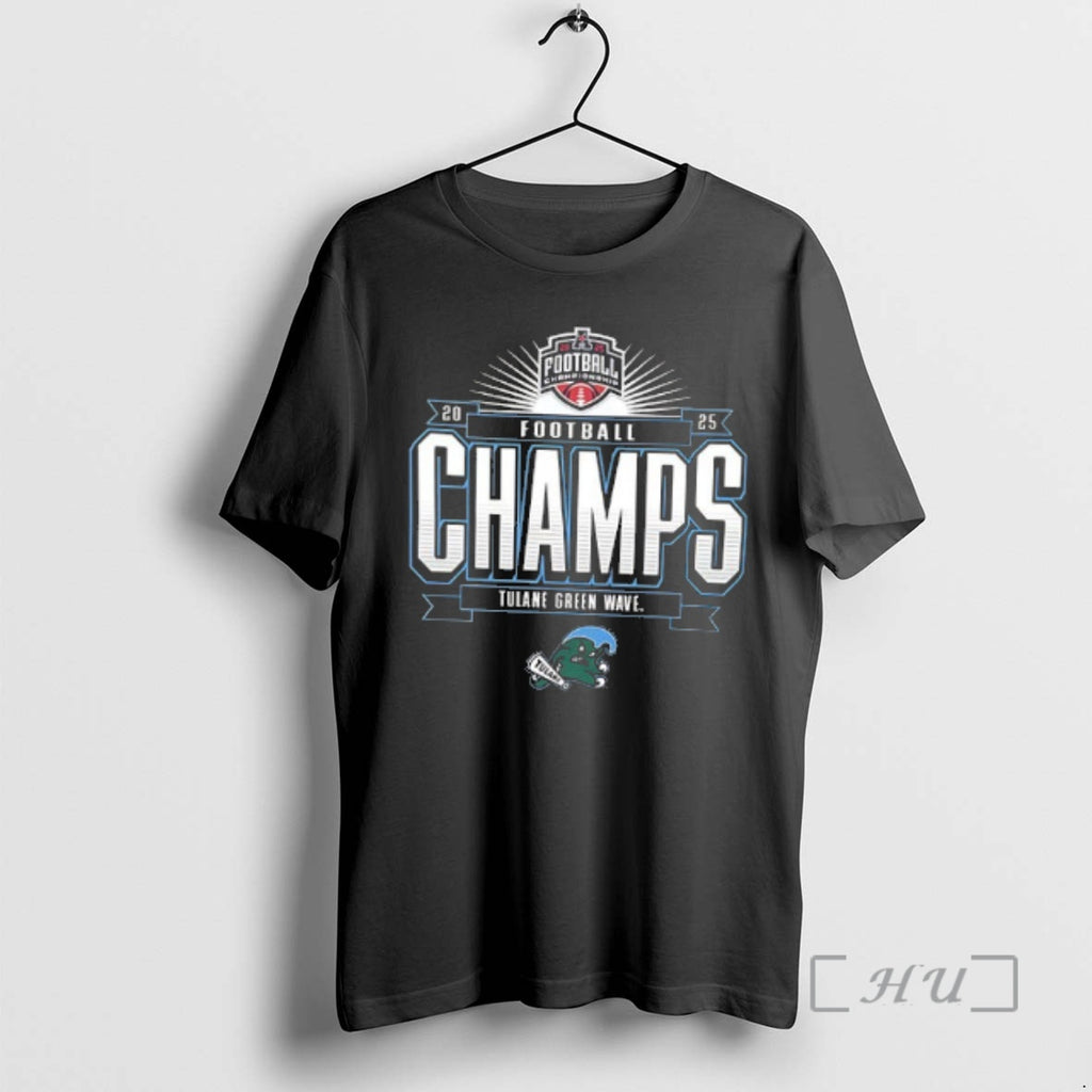 Officials 2025 American Conference Champions Tulane Green Wave Locker Room 2 Sided Premium T Shirts