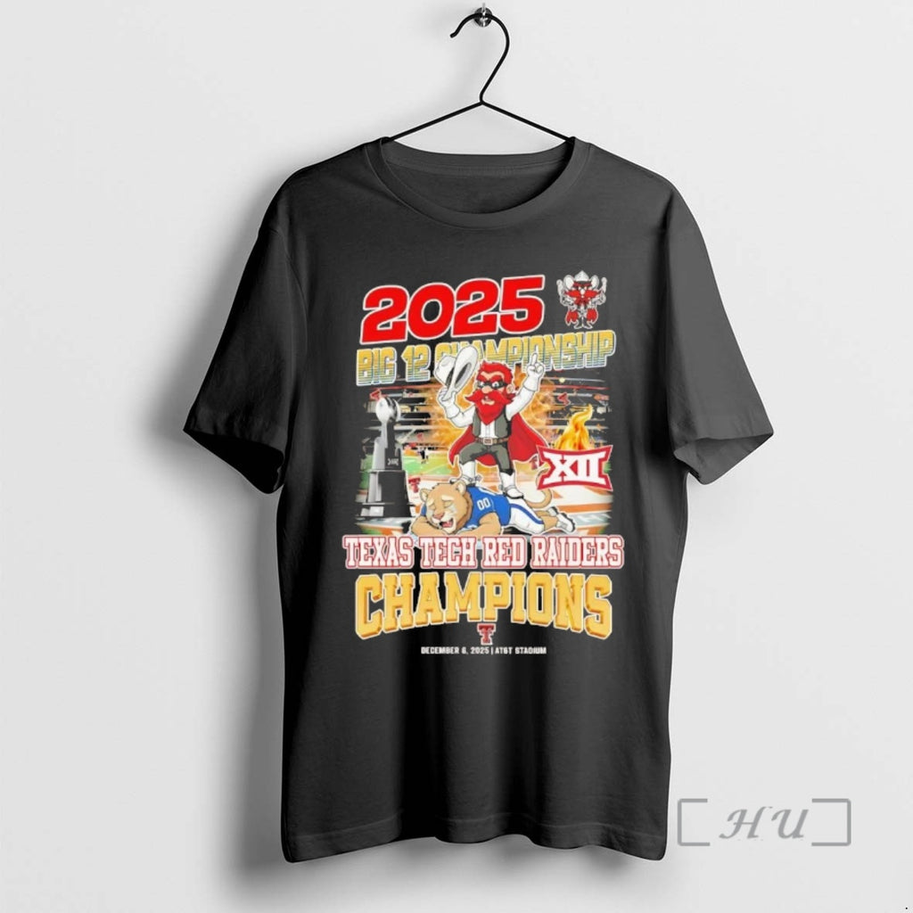 Officials 2025 Big 12 Championship Texas Tech Red Raiders Champions Chriast Premium T Shirts Sweater