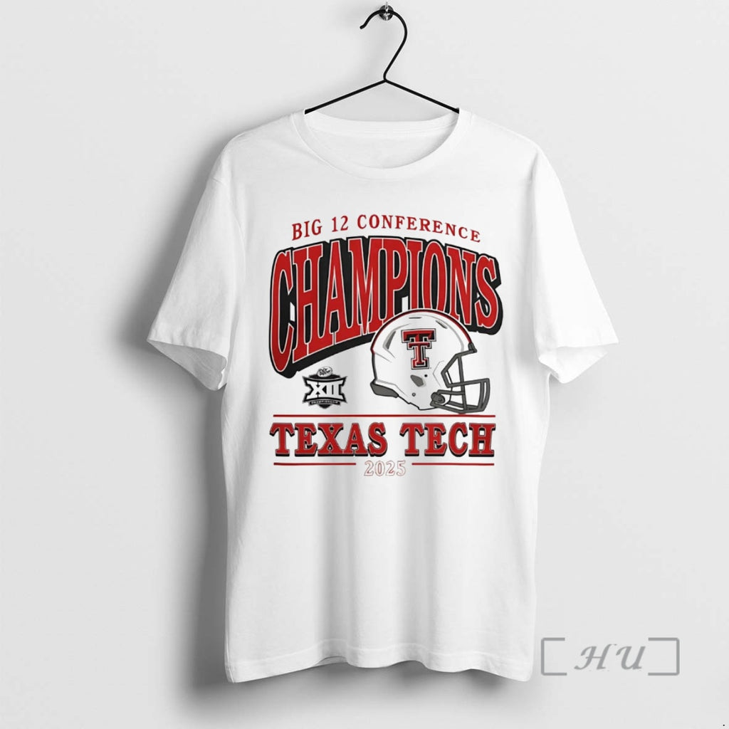 Officials 2025 Big 12 Conference Champions Texas Tech Red Raiders Helmet Premium T Shirts Sweater