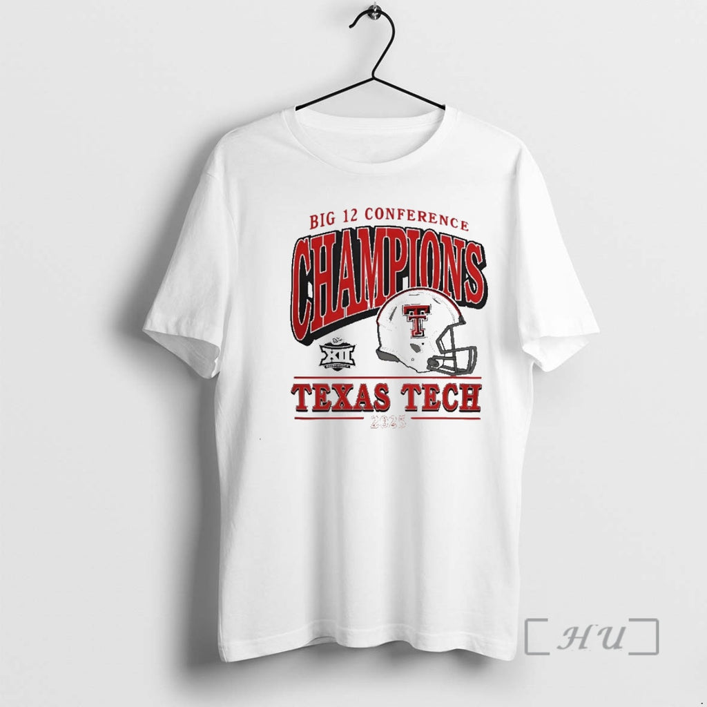 Officials 2025 Big 12 Conference Champions Texas Tech Red Raiders Helmet Christmas Premium T Shirts