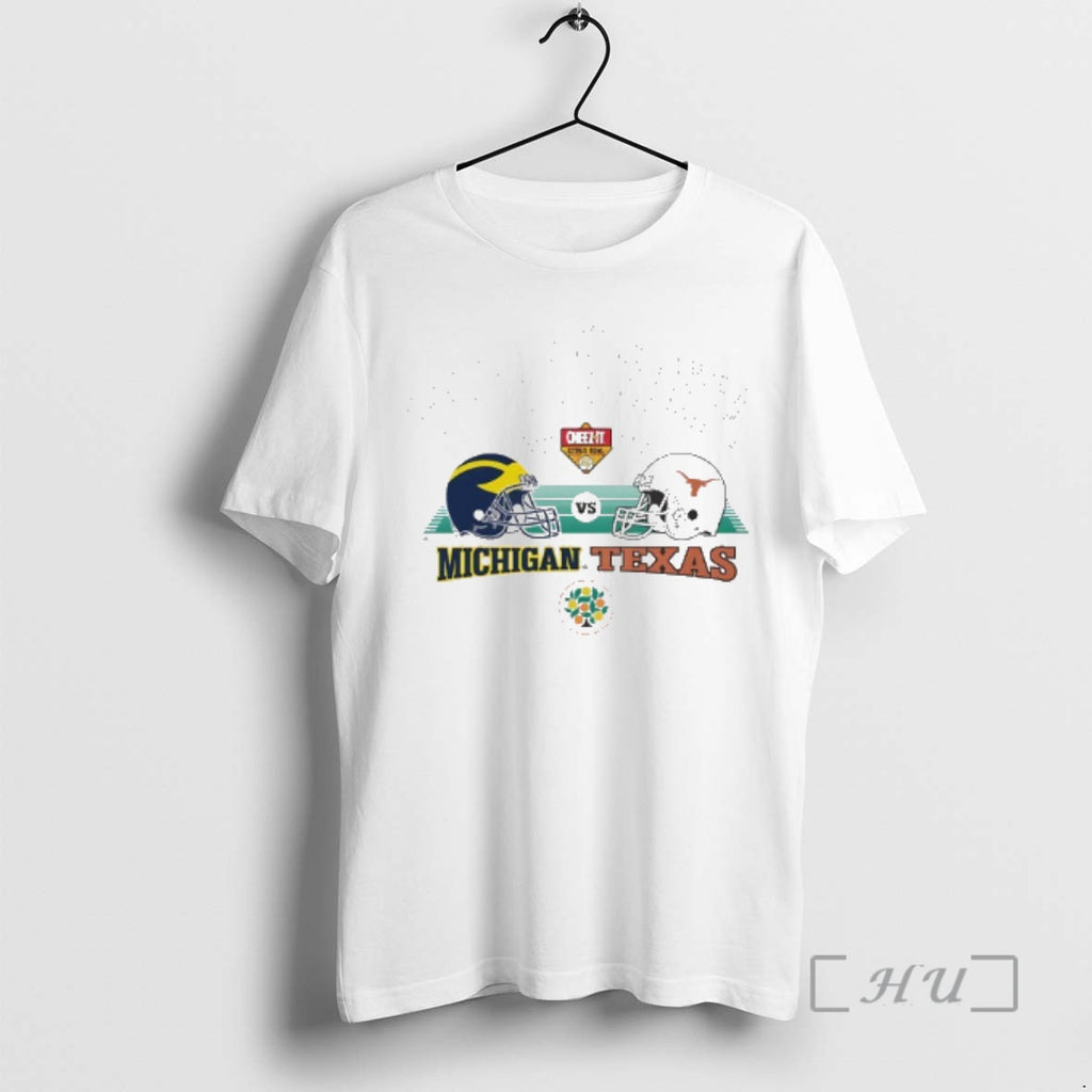 Officials 2025 Cheez It Citrus Bowl 2 Team Michigan Vs Texas Helmets Premium T Shirts