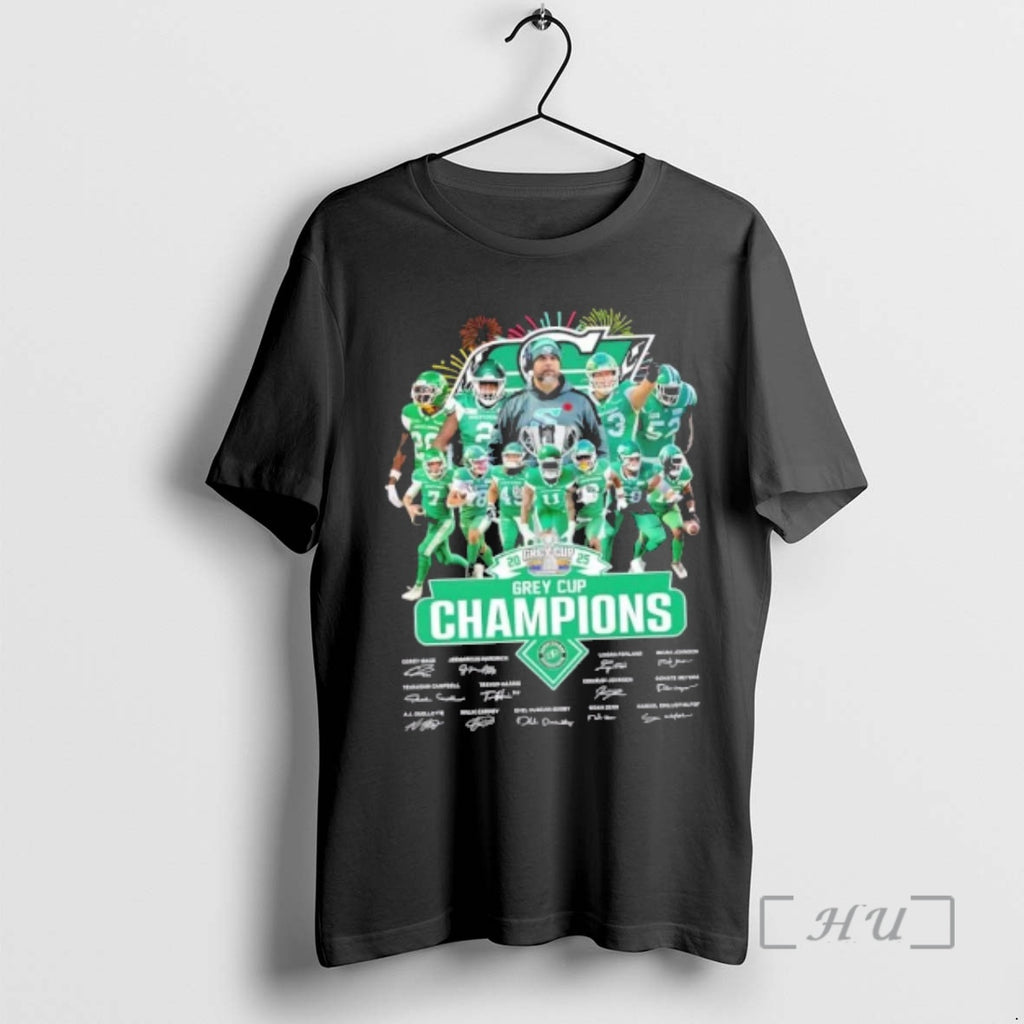 Officials 2025 Grey Cup Champions Corey Mace And Players Saskatchewan Roughriders Premium T Shirts Sweater