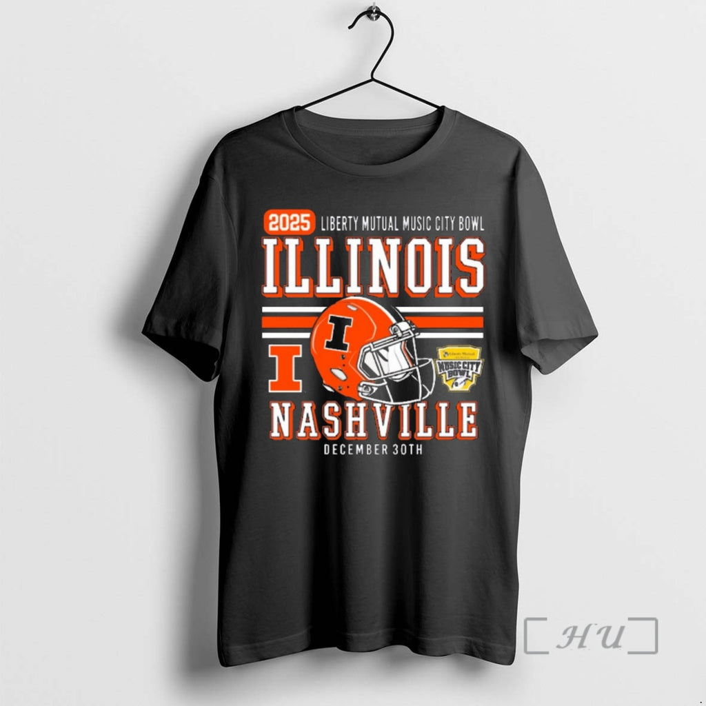 Officials 2025 Liberty Mutual Music City Bowl Illinois Nashville Football December 30th Premium T Shirts