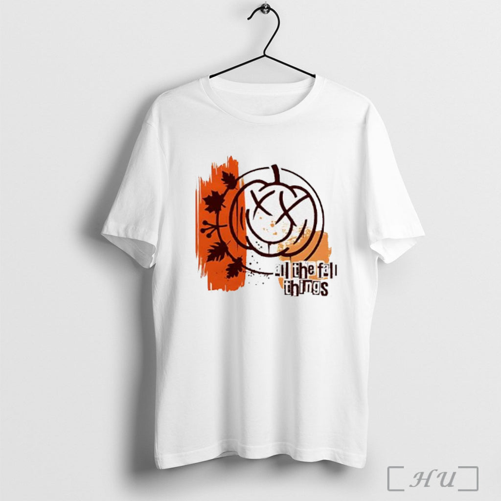 Officials All The Fall Things Pumpkin And Maple Leaves Logo T Shirt