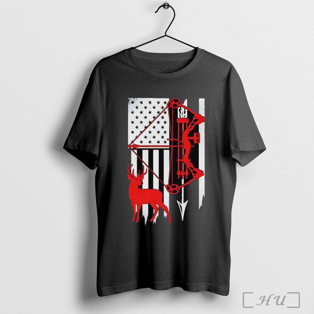 Officials American Flag Deer Hunting And Arrows T Shirt