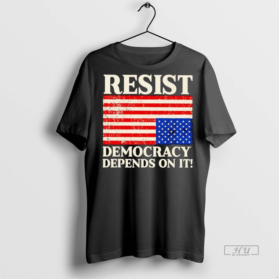 Officials American Upside Down Flag Resist Democracy Depends On It T Shirt Sweater