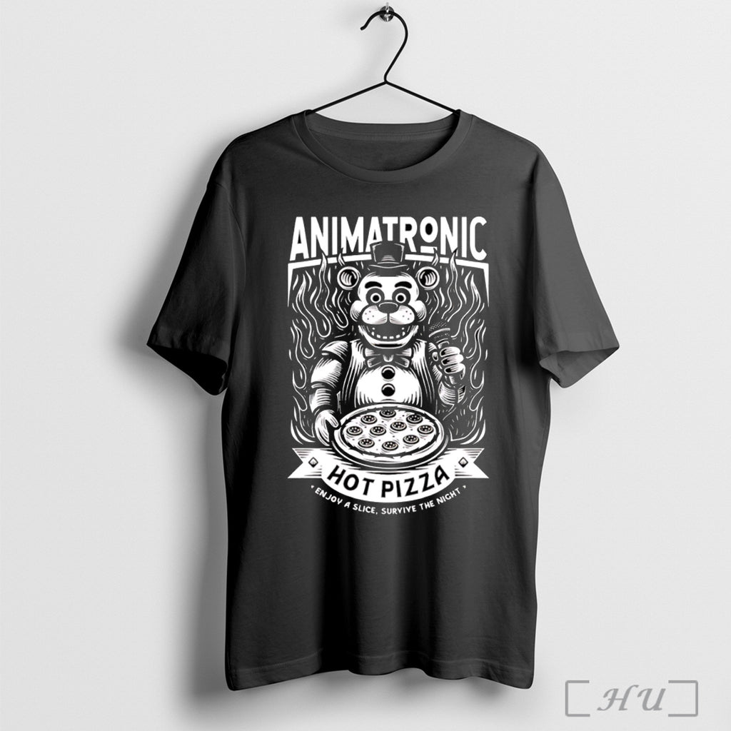 Officials Animatronic Hot Pizza Enjoy A Slice Survive The Night T Shirt