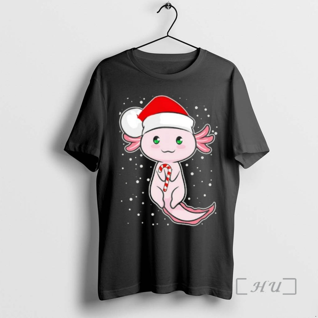 Officials Axolotl Christmas Candy Cane Funny Santa Hat