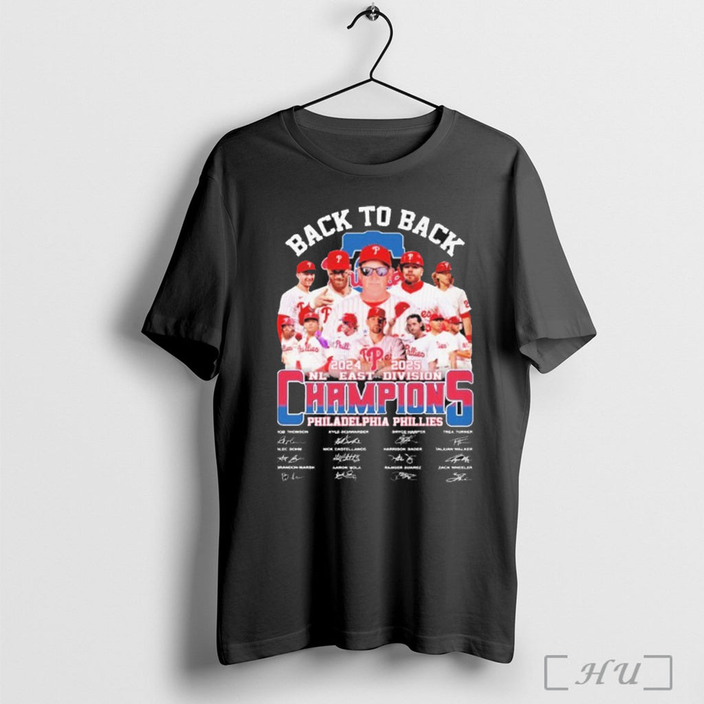 Officials Back To Back Team Nl East Division Champions Philadelphia Phillies T Shirt