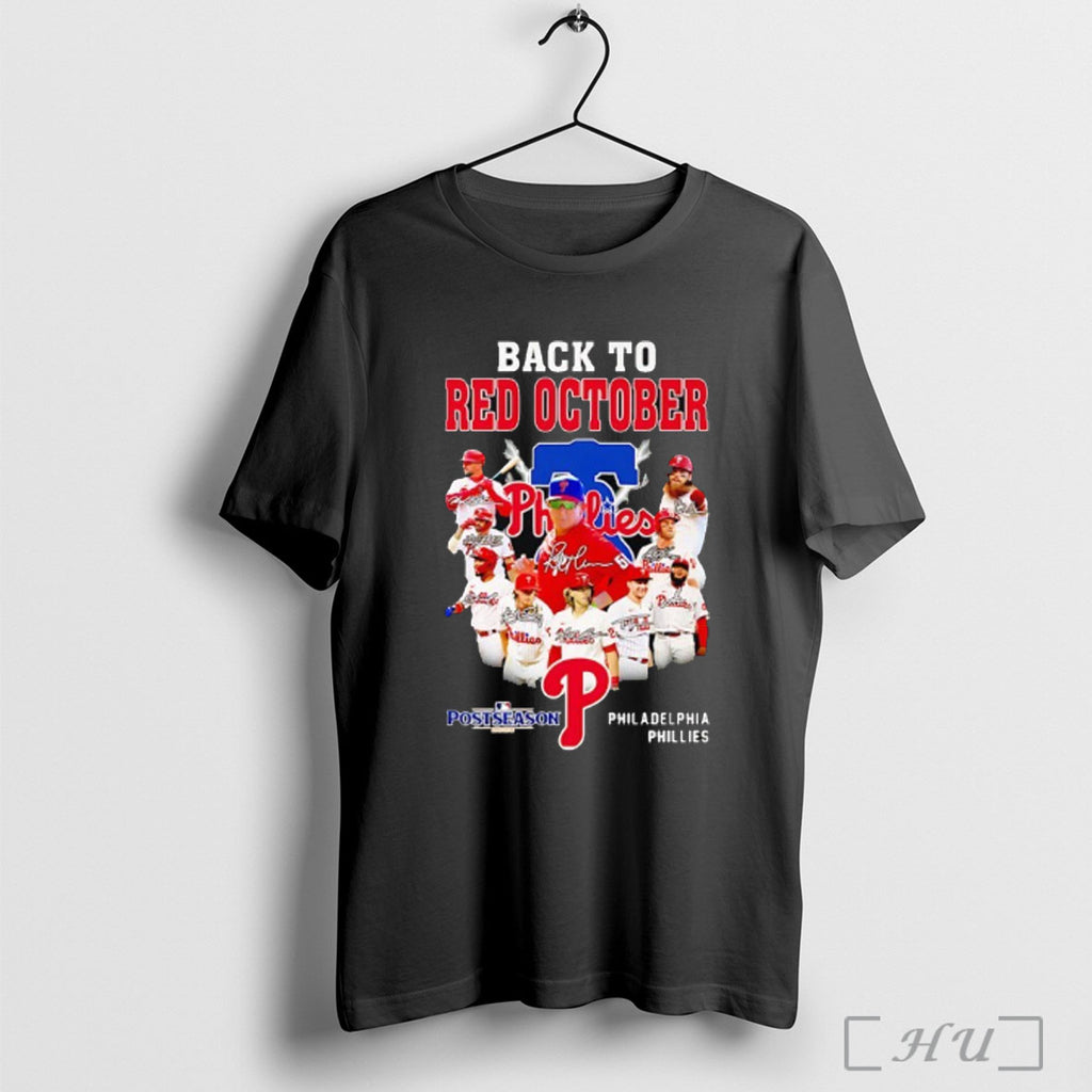 Officials Back To Red October Philadelphia Phillies Postseason 2025 Signatures T Shirt