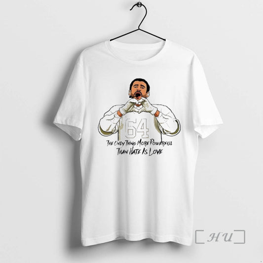Officials Bad Bunny 64 The Only Thing More Powerful Than Hate Is Love Premium T-Shirts, Hoodie, Sweatshirt | WearSparks.com