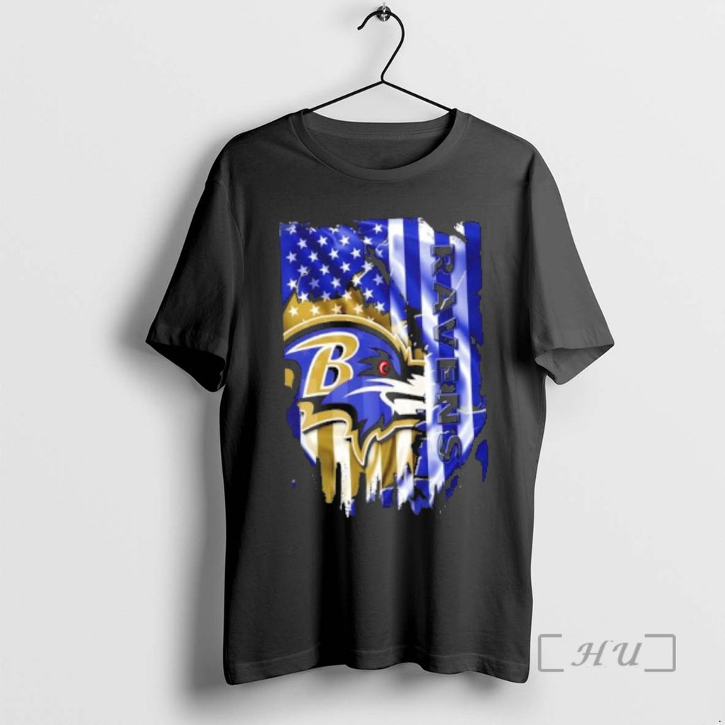 Officials Baltimore Ravens Football X American Flag