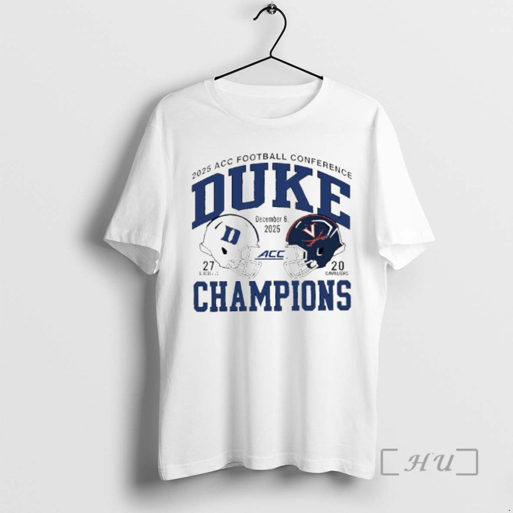 Officials Blue Devil Vs Cavaliers Duke 2025 Acc Football Champs Score Premium T Shirts Sweater
