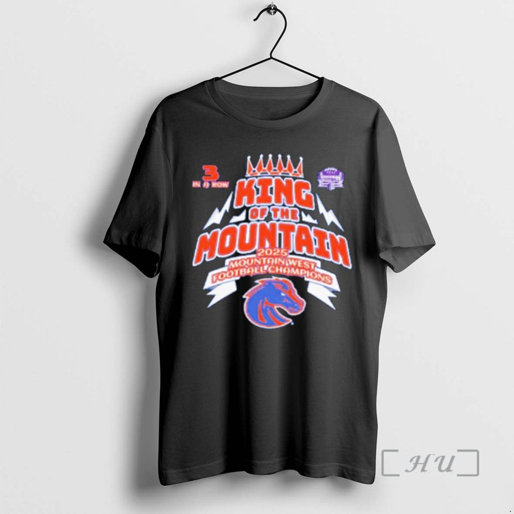 Officials Boise State Broncos 2025 Mountain West Champions King Of The Mountain Premium T Shirts