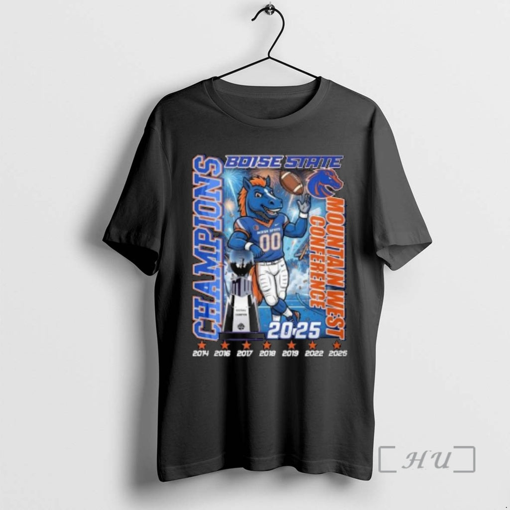 Officials Boise State Broncos Champions Mountain West Conference 2014 2025 Mascot Circle Black Premium