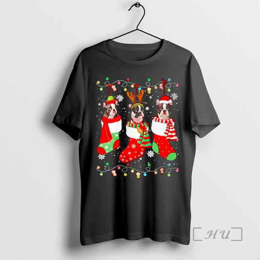 Officials Boston Terrier In Christmas Socks T-Shirts, Hoodie, Sweatshirt | WearSparks.com