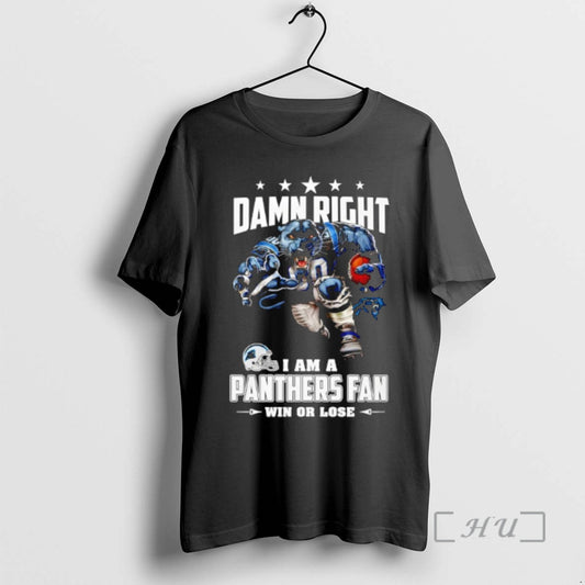 Officials Carolina Panthers Mascot Damn Right I Am A Cowboys Fan Win Or Lose Premium T-Shirts, Hoodie, Sweatshirt