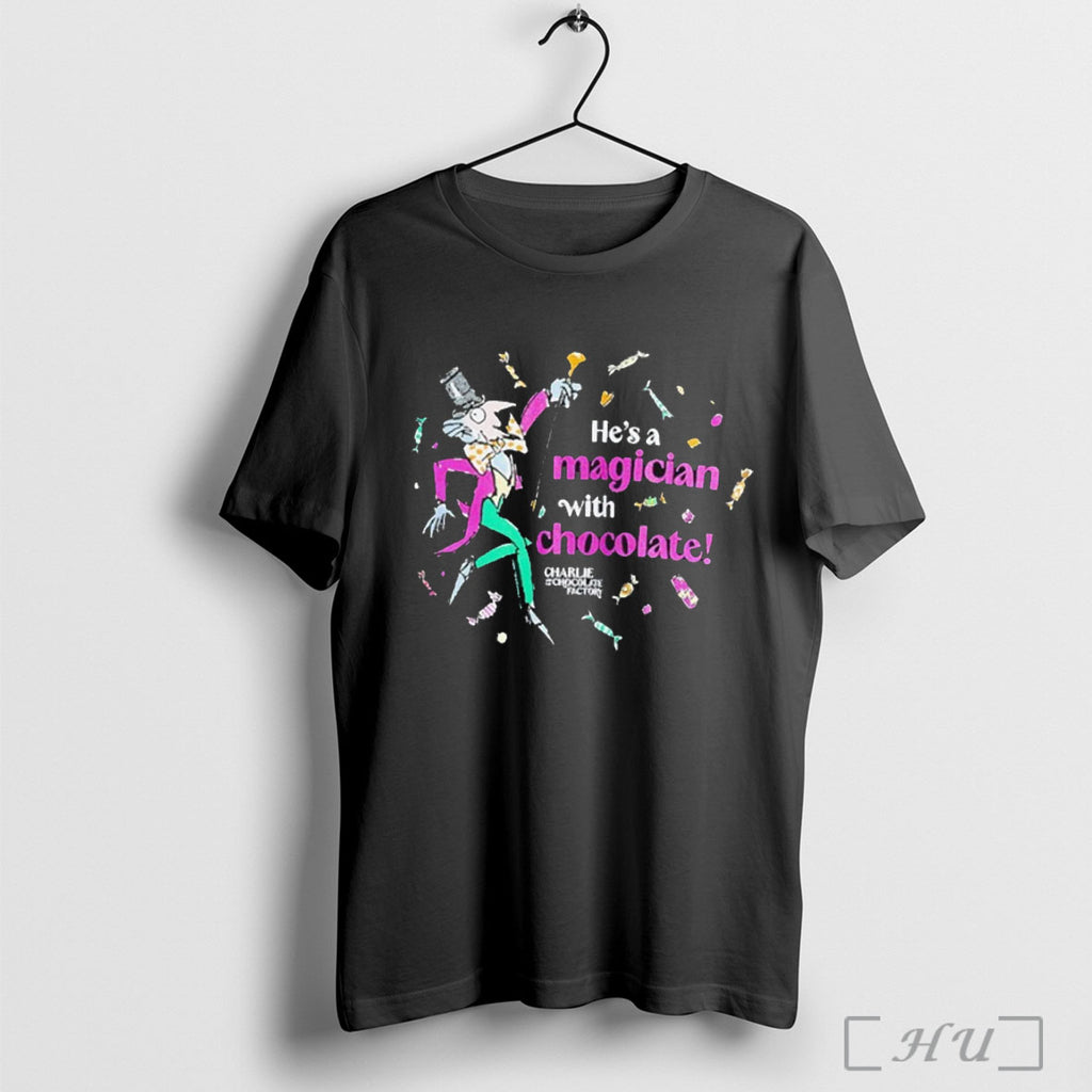 Officials Charlie And The Chocolate Factory Magician With Chocolate T Shirt