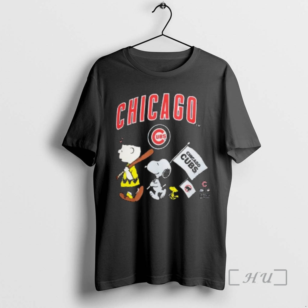 Officials Chicago Cubs Peanuts Flag Circle Black