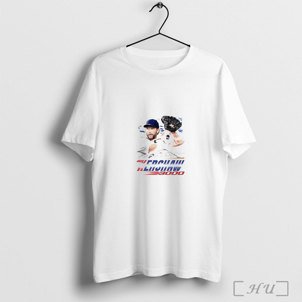 Officials Clayton Kershaw Los Angeles Dodgers Baseball 3000 Strikeout Signature T Shirt