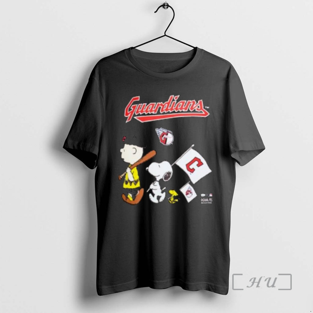 Officials Cleveland Guardians Peanuts Flag Circle Black