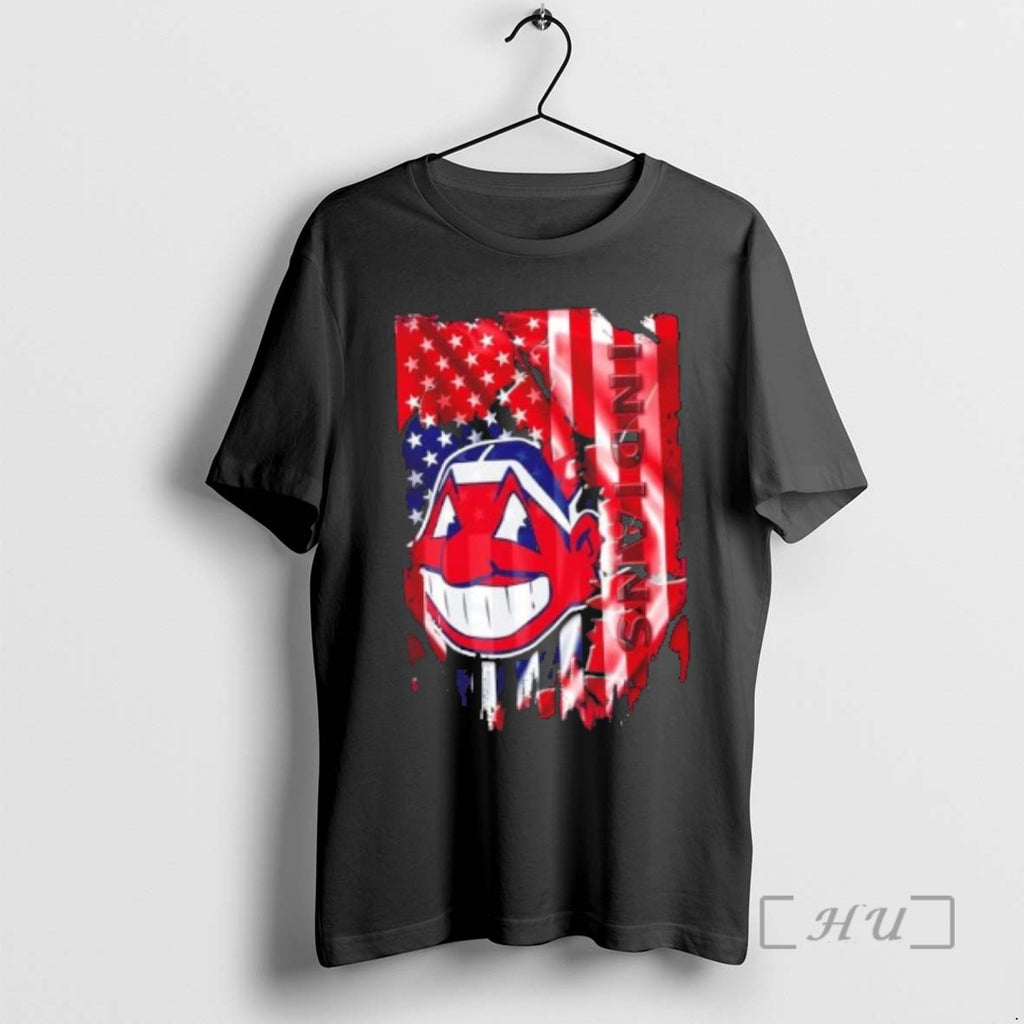 Officials Cleveland Indians Baseball X American Flag