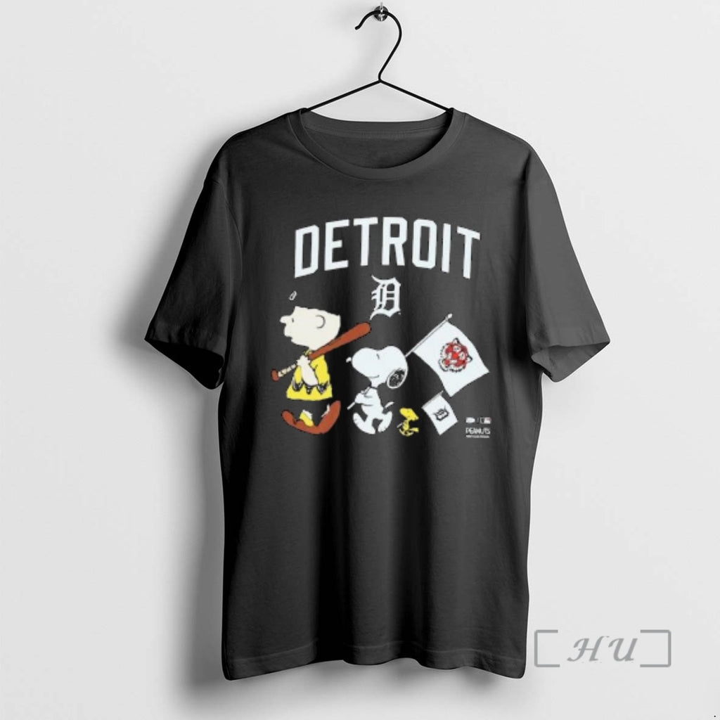 Officials Detroit Tigers Peanuts Flag Circle Black
