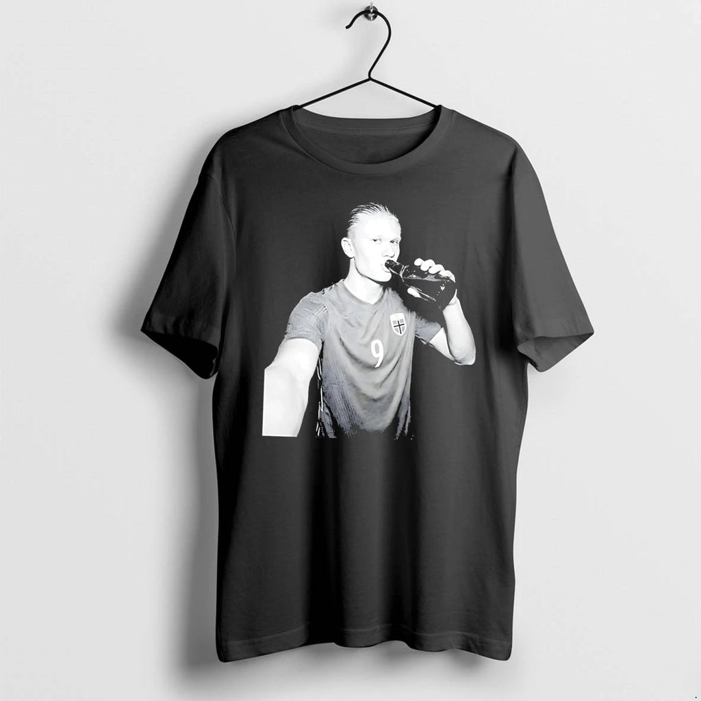 Officials Erling Haaland Norway National Football Team Number 9 Drink Beer Tee