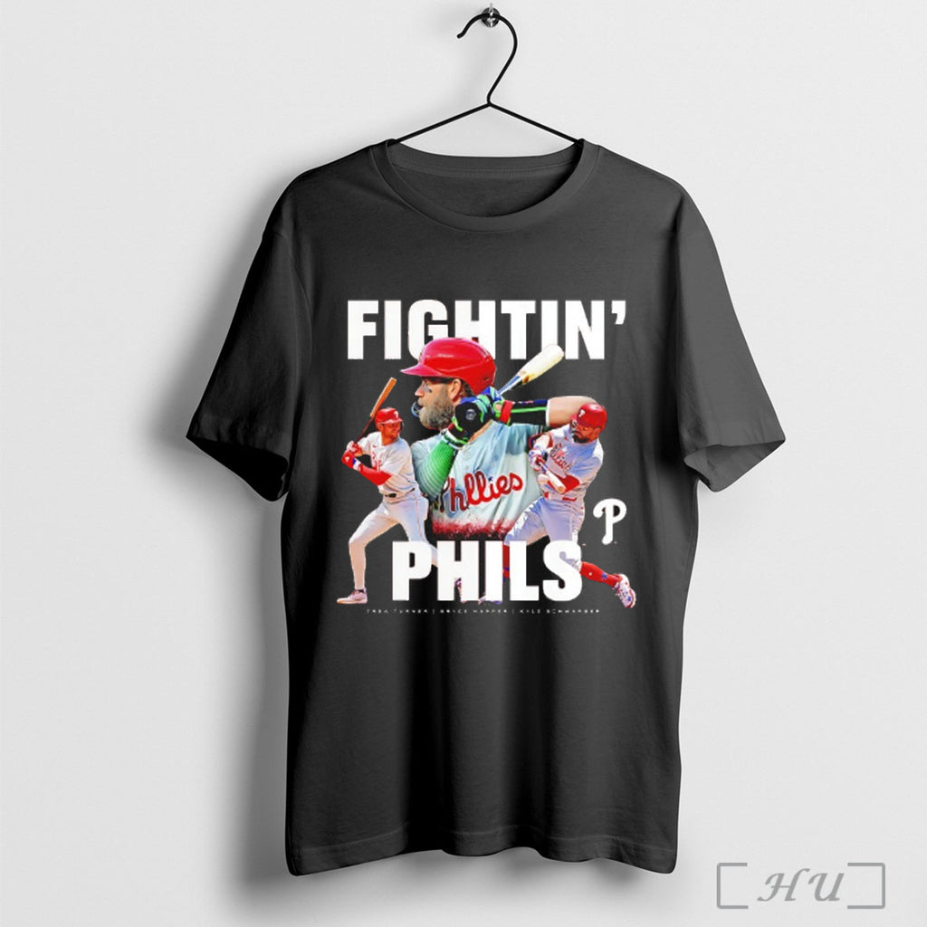 Officials Fightin Phillies Trea Turner Bryce Harper And Kyle Schwarber Player T Shirt