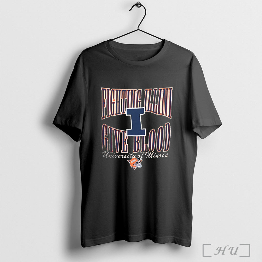 Officials Fighting Illini Give Blood University Of Illinois T Shirt