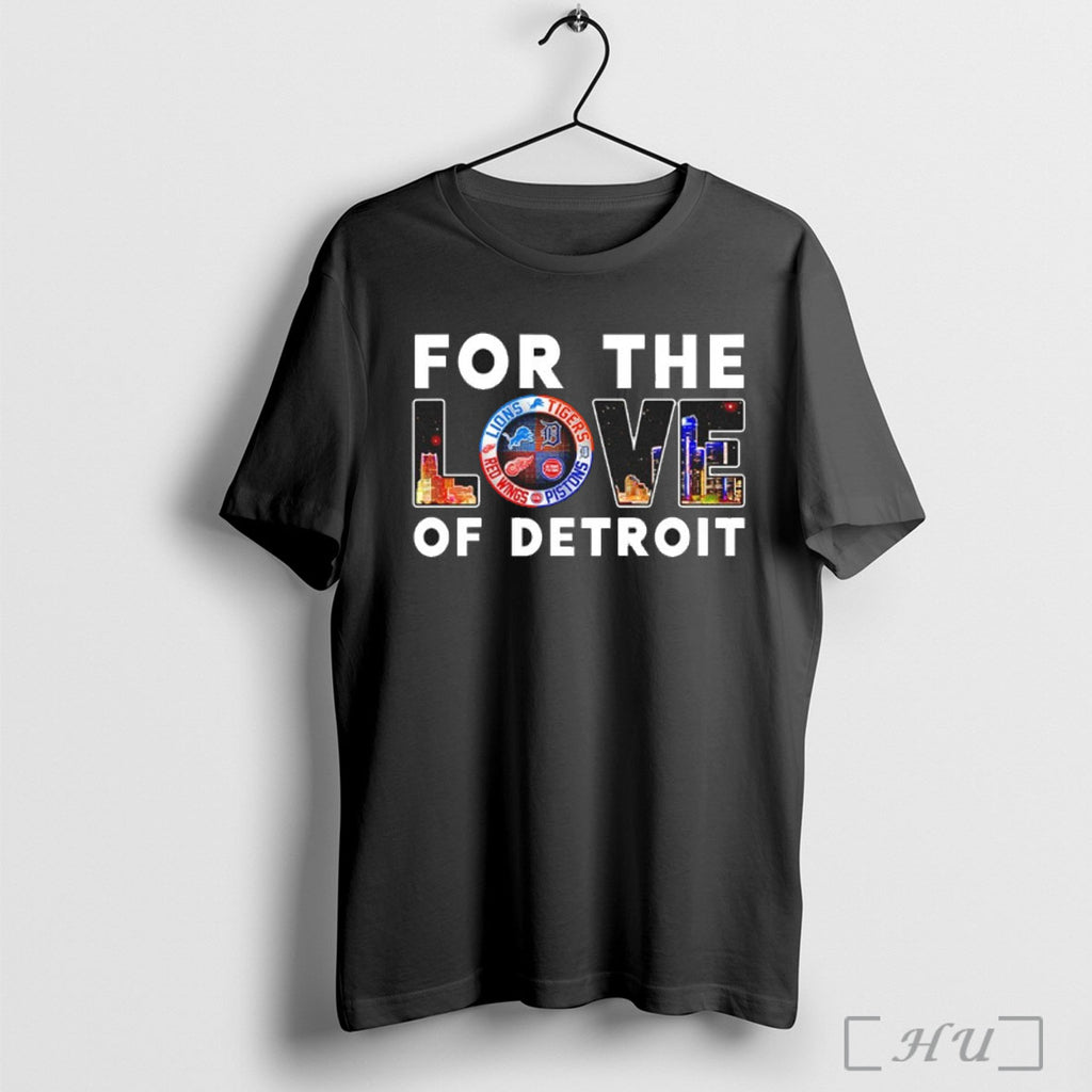 Officials For The Love Of Detroit City Skyline Lions Tigers Pistons And Red Wings