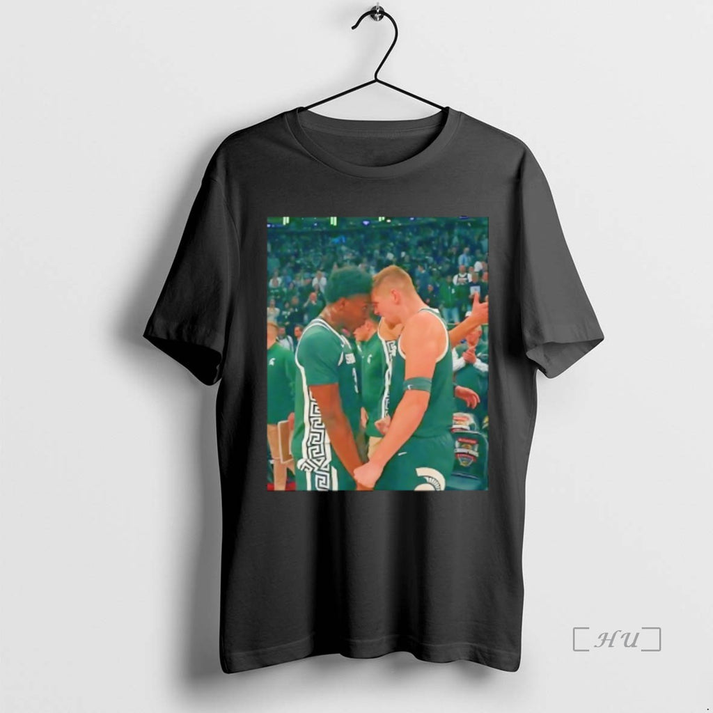 Officials Forehead To Forehead Players Michigan State Spartans Basketball
