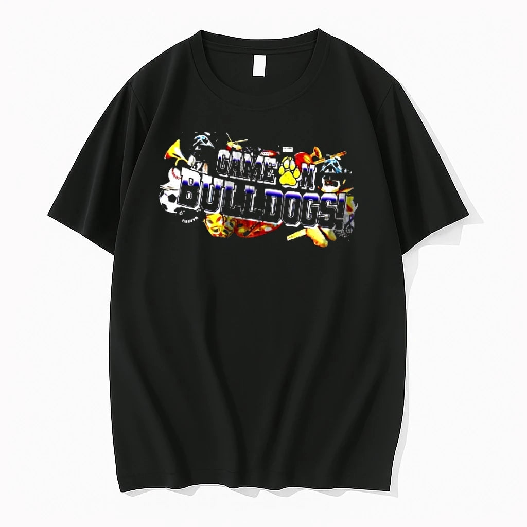 Officials Game On Bulldogs Paw Print Sports Equipment Music Instruments Masks Men T Shirt Sweater