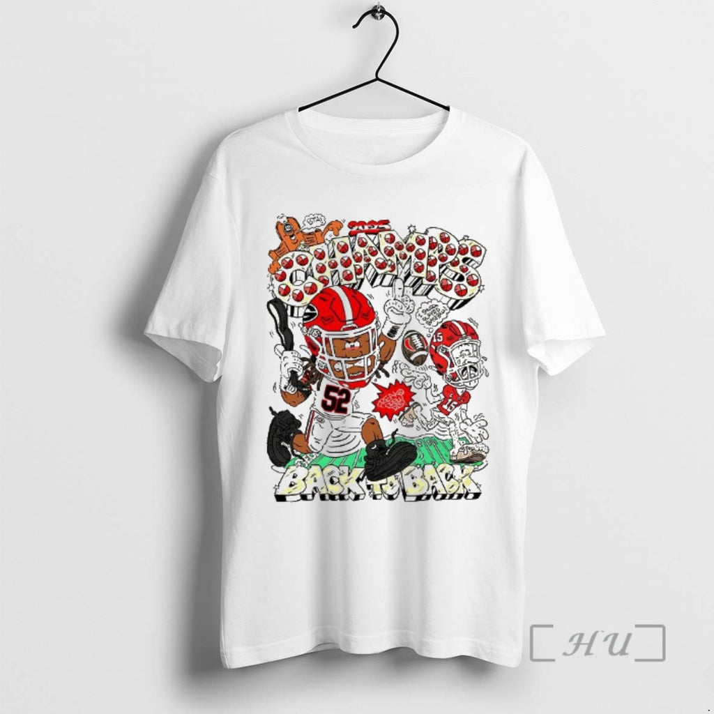 Officials Georgia Bulldogs 2025 Champs Back To Back Caricature