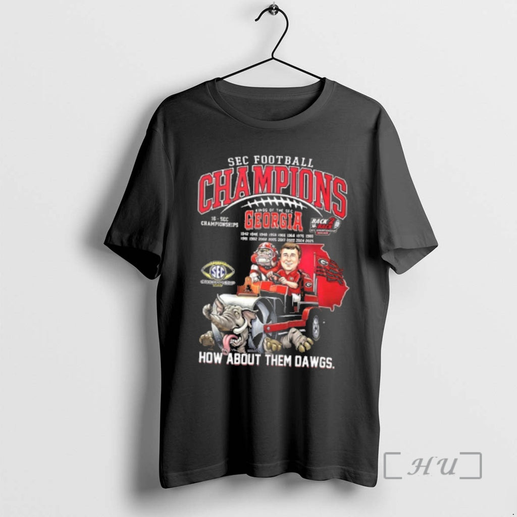Officials Georgia Bulldogs 2025 Sec Football Champions How About Them Dawgs Mascot 2 Sided Premium