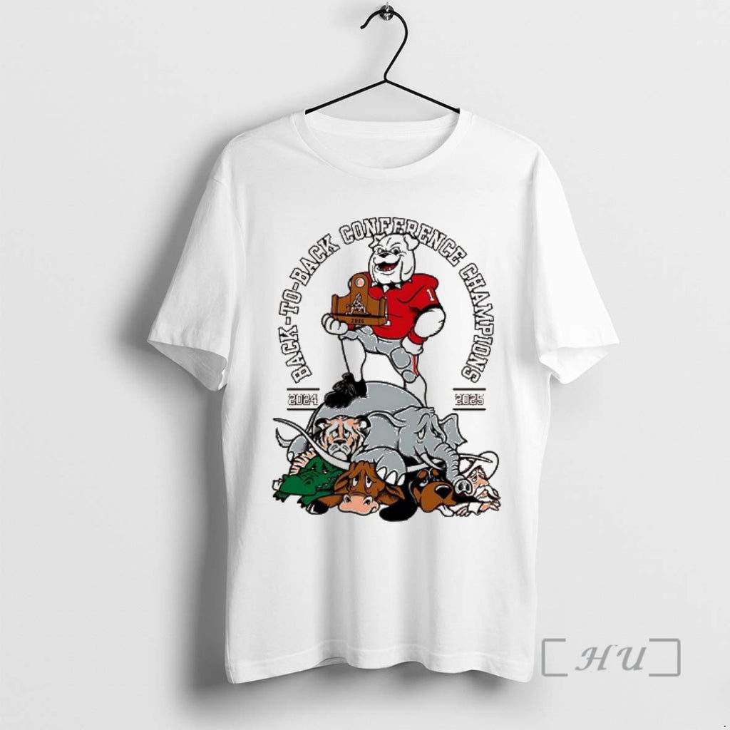 Officials Georgia Bulldogs Back To Back Conference Champions 2024 2025 Mascot Premium T Shirts Sweater