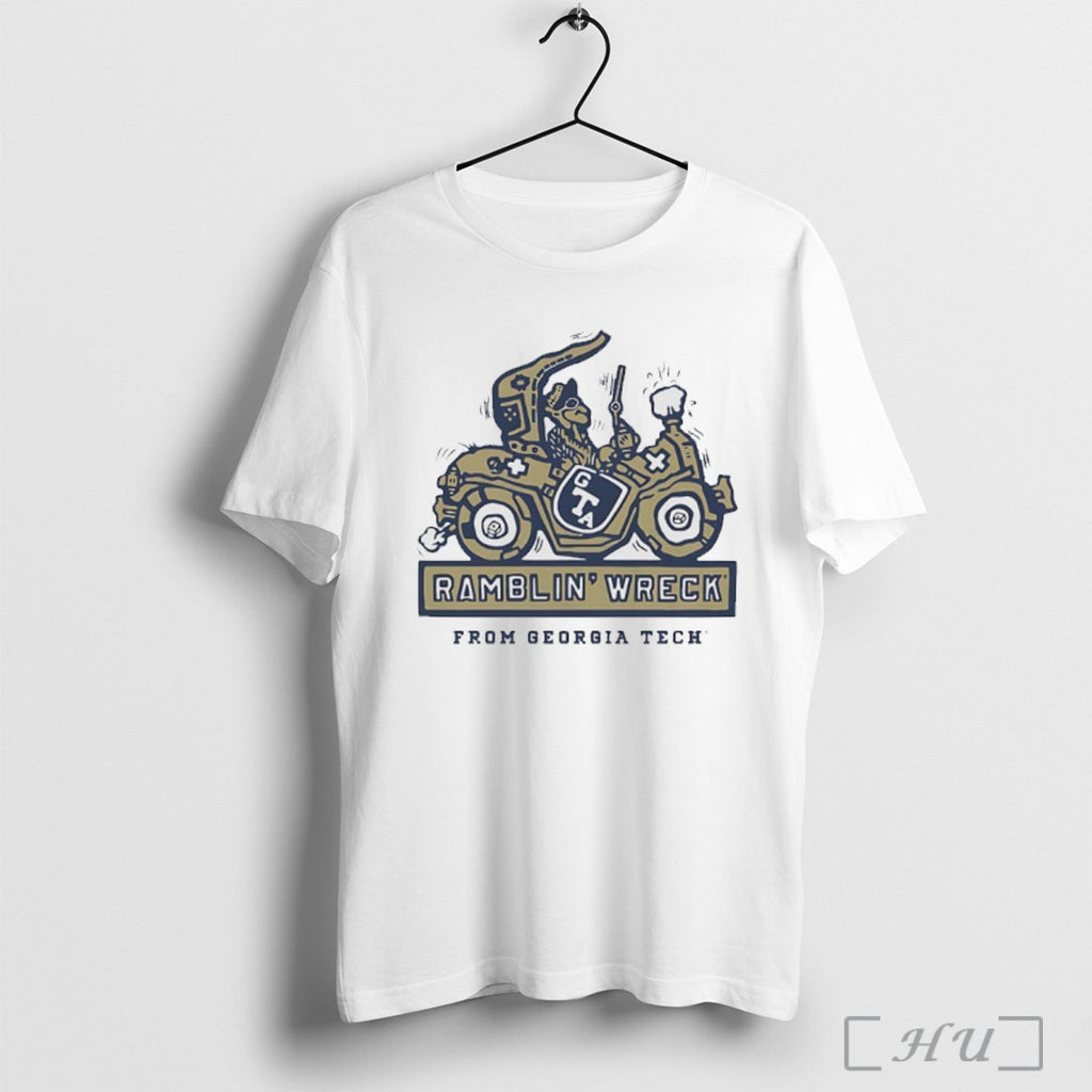 Officials Georgia Tech Football Ramblin Wreck Ringer T Shirt