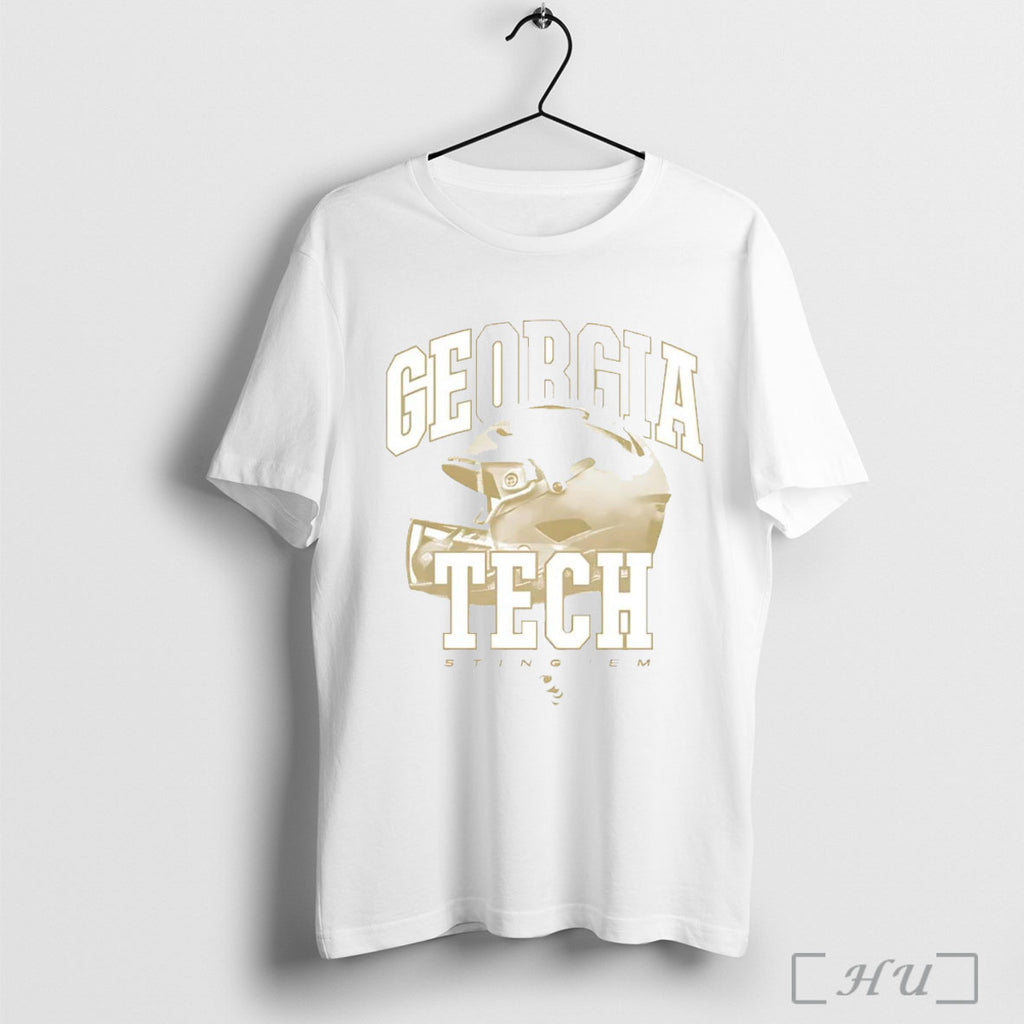 Officials Georgia Tech Yellow Jackets Sting Em Helmet T Shirt